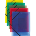 Cartelline con elastico angolare - polipropilene trasparente - 32x24 cm - blu