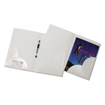 Cartelline per convegni - cartoncino lucido - 250 g/mq - 31,5x21,5 cm - bianco - 10 pz.