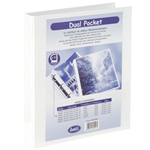 Cartella Dual Pocket - 4 anelli - a D - Diametro 30 mm - bianco