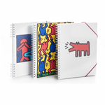 Blocco notes Keith Haring - A4 - 1R - Righe medie e superiori - spirale - 120 fogli da 90 g