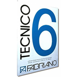 Fabriano Tecnico 6 - Ruvido - 35x50 Cm - collato 220 g/mq - 20 fogli - Bianco