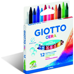 Pastelli Cera Giotto - scatola da 12 colori.
