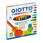 Pennarelli Turbo Color - punta fine - da 3 anni - Astuccio 12 pennarelli