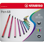 Pennarelli Stabilo Pen 68 - Scatola in metallo 2 ripiani - assortiti -1 mm-da 7 anni - 50 colori