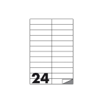 Etichette Autoadesive Bianche - f.to 105x25 mm - angoli vivi con margine - 24 etichette per foglio - (cf.100 fg.)
