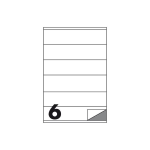 Etichette Autoadesive Bianche - f.to 210x48 mm - angoli arrotondati con margine - 6 etichette per foglio - (cf.100 fg.)