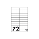 Etichette Autoadesive Bianche - f.to 35x23,5 mm - angoli vivi con margine - 72 etichette per foglio - (cf.100 fg.)