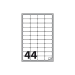 Etichette Autoadesive Bianche - f.to 47,5x25,5 mm - angoli arrotondati con margine - 44 etichette per foglio - (cf.100 fg.)