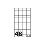 Etichette Autoadesive Bianche - f.to 48x25 mm - angoli vivi con margine - 48 etichette per foglio - (cf.100 fg.)