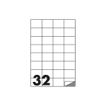 Etichette Autoadesive Bianche - f.to 52,5x37 mm - angoli vivi senza margine - 32 etichette per foglio - (cf.100 fg.)
