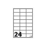Etichette Autoadesive Bianche - f.to 66x33,86 mm - angoli arrotondati con margine - 24 etichette per foglio - (cf.100 fg.)