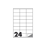 Etichette Autoadesive Bianche - f.to 70x36 mm - angoli vivi con margine - 24 etichette per foglio - (cf.100 fg.)
