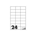 Etichette Autoadesive Bianche - f.to 70x37 mm - angoli vivi senza margine - 24 etichette per foglio - (cf.100 fg.)