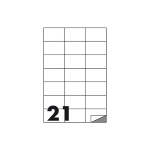 Etichette Autoadesive Bianche - f.to 70x42 mm - angoli vivi senza margine - 21 etichette per foglio - (cf.100 fg.)