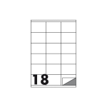 Etichette Autoadesive Bianche - f.to 70x48 mm - angoli vivi con margine - 18 etichette per foglio - (cf.100 fg.)