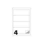 Etichette Autoadesive Bianche - f.to 190x61 mm - angoli arrotondati con margine - 4 etichette per foglio - (cf.100 fg.)