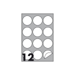 Etichette multifunzione - conf. 100 fogli - diam. 60 mm - angoli vivi con margine - n. etichette per foglio 12